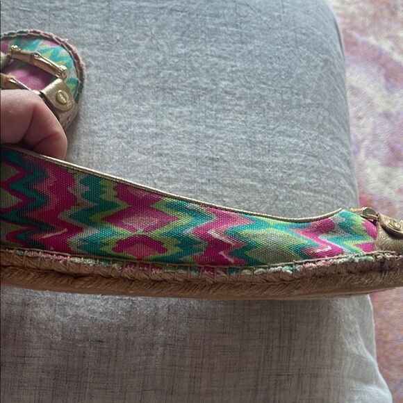 Colorful Zigzag Patterned Women's Flats by Elaine Turner. - Picture 5 of 6